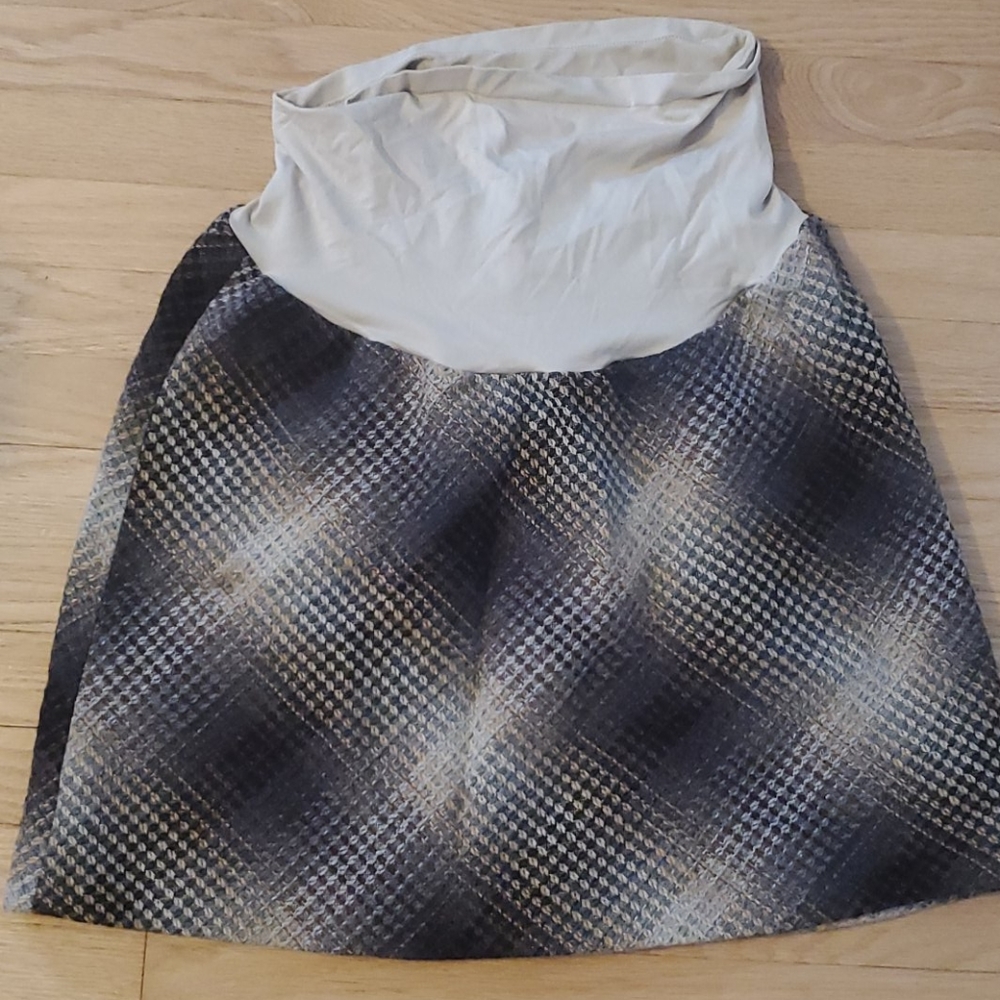 Brown and Gold Tweed Maternity Skirt